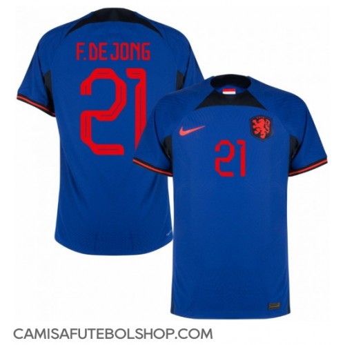 Camisa de time de futebol Holanda Frenkie de Jong #21 Replicas 2º Equipamento Mundo 2022 Manga Curta